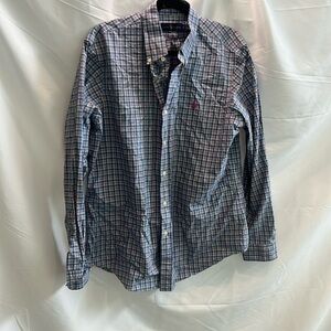 Polo Ralph Lauren Men’s Button Down | pink, blue & light green. Small plaid